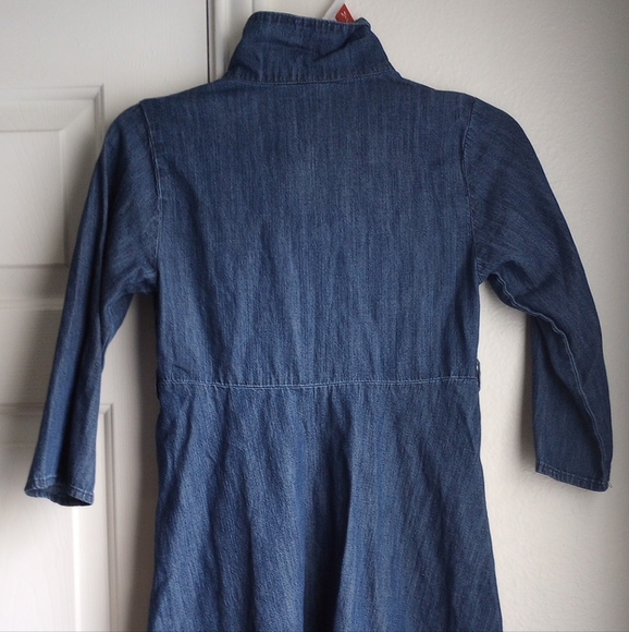 Wonder Nation Girls Blue Chambray 3/4 Sleeves Collared Dress Size M( 7-8) - Picture 3 of 5